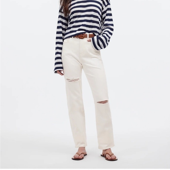 Madewell‎ The Tall '90s Straight Jean in Tile White size 27T NWT NP520 - Picture 1 of 14